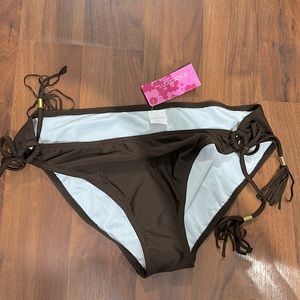Brown bikini bottoms, with side tassels NWT